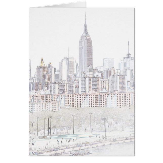 Dessin au trait Empire State Building (Devant)