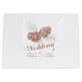 Dessin Brown cône de pin mariage grand sac cadeau (Devant)