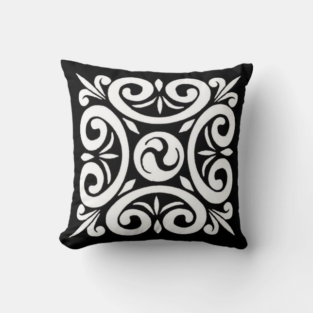 Dessin celtique noir et blanc - Coussin (Recto)