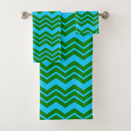 Dessin chevron zigzag bleu vert (En situation)