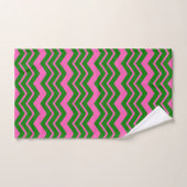 Dessin chevron zigzag vert rose (Serviette à main)