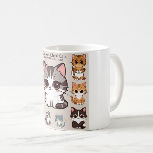 Dessin Chibi Chats Mug (Devant droit)