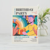 Dessin coloré Invitation Anniversaire (Debout devant)