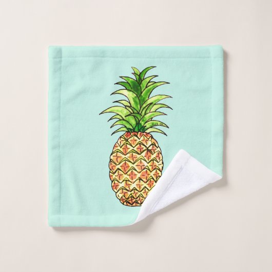 dessin d'ananas aquarelle (Gant de toilette)
