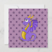 Dessin d'anniversaire de dragon violet invitations (Dos)
