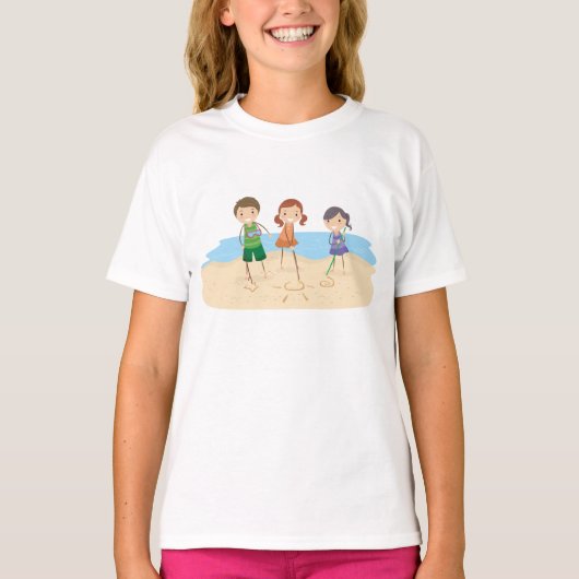 Dessin Dans Le T-Shirt Des Filles De Sable (Devant)