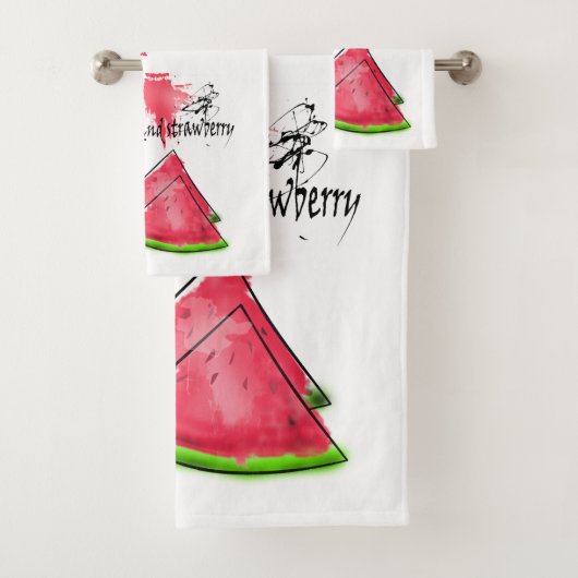 Dessin d'aquarelle de pastèque et fraises (En situation)