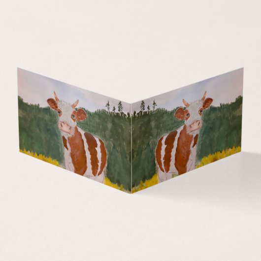 dessin d'aquarelle de vache (Outside)