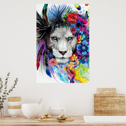 Dessin d'art tableau représentant le lion (Cuisine)