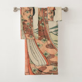 Dessin de bois japonais antique avec une femme (En situation)