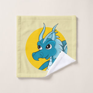 Dessin de caricature de dragon bleu linge