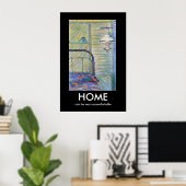 Dessin de chambre "HOME" Poster démotivant (Bureau à domicile)