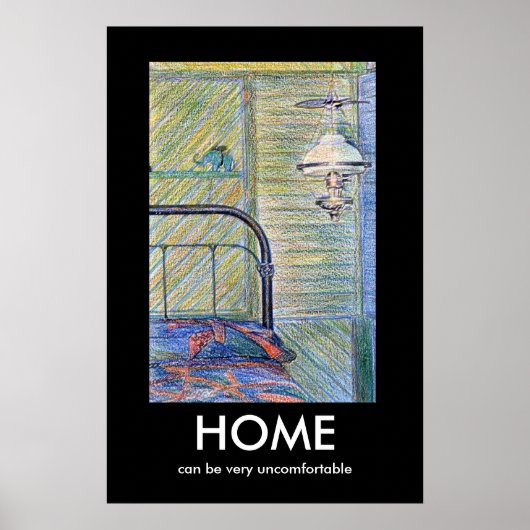 Dessin de chambre "HOME" Poster démotivant (Devant)