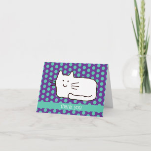 Dessin de chat de bande dessinée drôle Merci plié
