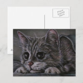 Dessin de chaton sur carte postale (Devant / Derrière)