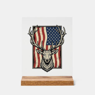 Dessin de chemise de chasse vintage cerf drapeau a