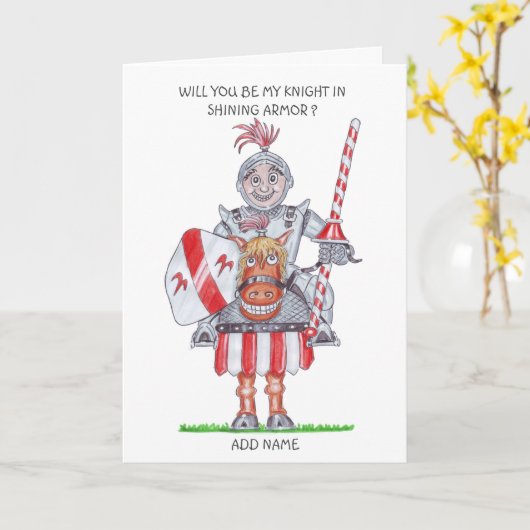 Dessin de chevalier en armure Carte (Fleur jaune)