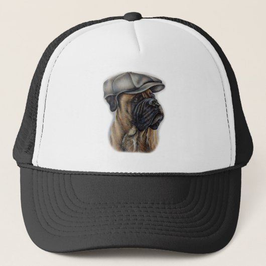 Dessin de chien Brown de boxeur dans le casquette (Devant)