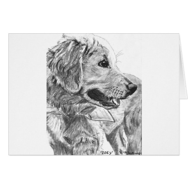 Dessin de chiot de golden retriever (Devant horizontal)