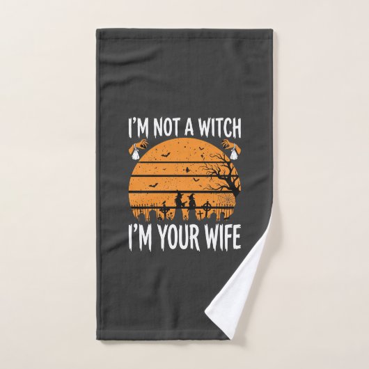 Dessin de cimetière de sorcière de Halloween drôle (Serviette à main)