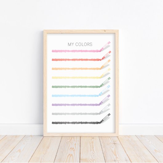 Dessin de couleurs avec Crayons - Poster éducatif