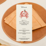 Dessin de crabe Fête de crabe Dîner Menu<br><div class="desc">Élevez votre prochaine réunion avec notre menu du dîner de fête du crabe, avec une illustration fantaisiste d'un crabe tenant un martini. Idéal pour les amateurs de fruits de mer et les événements côtiers, ce design de menu apporte une touche d'amusement et de sophistication à votre dîner. Chaque menu est...</div>