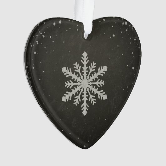 Dessin de craie blanc de flocon de neige d'hiver (devant)