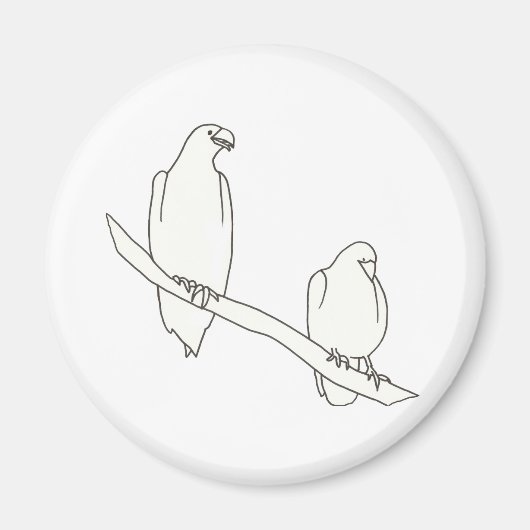 Dessin de deux aigles sur un Magnet de branche (Devant)
