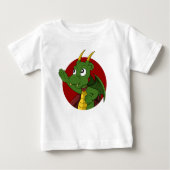 Dessin de dragon vert bébé T-shirt (Devant)