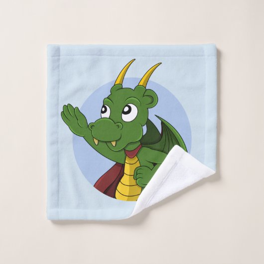 Dessin de dragon vert linge de toilette (Gant de toilette)