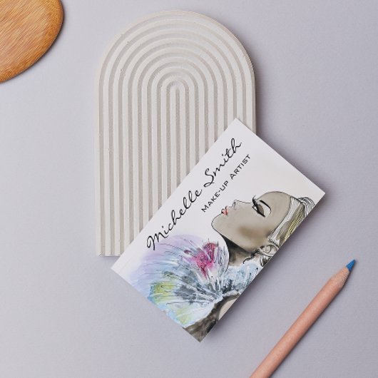 Dessin de femme Maquillage artiste design carte de