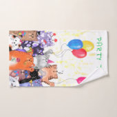 Dessin de fête de chats heureux - de mignons chats (Serviette à main)