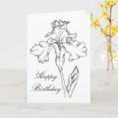 Dessin de fleur de ressort d'iris de carte de (Fleur jaune)