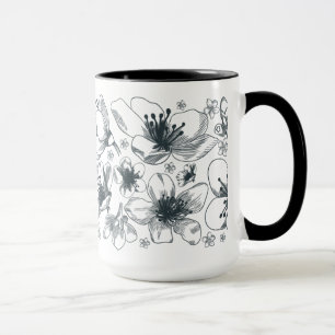 Dessin de fleur sur la tasse de sonnerie
