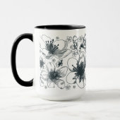 Dessin de fleur sur la tasse de sonnerie (Gauche)