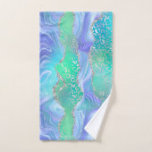 Dessin de géode d'agate bleu et vert (Serviette à main)