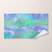 Dessin de géode d'agate bleu et vert (Serviette à main)