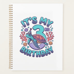 Dessin de gravure vintage tortue 3ème anniversaire