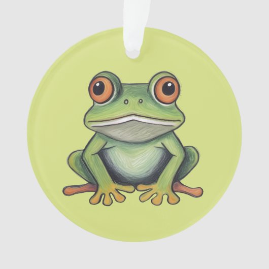 Dessin de grenouille au crayon de couleur (devant)