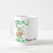 Dessin de Hipster Gator - Mug d'art branché Alliga (Devant gauche)