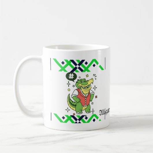 Dessin de Hipster Gator - Mug d'art branché Alliga (Gauche)