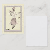 Dessin de la carte de visite Retro Flapper Girl 19 (Devant / Derrière)