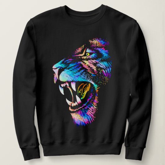 Dessin de la face du lion - Sweatshirt de lion col (Design devant)