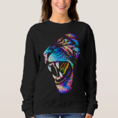 Dessin de la face du lion - Sweatshirt de lion col (Devant)