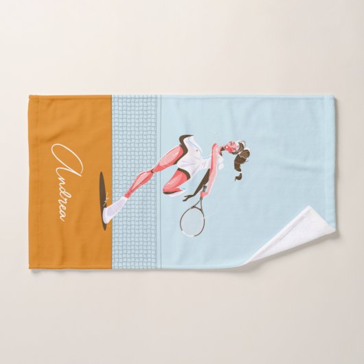 Dessin de la joueuse de tennis de fille Illustrati (Serviette à main)