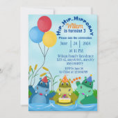 Dessin de la Jungle Hippopotamus Invitation d'anni (Devant)