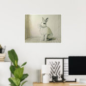 Dessin de lapin d'animal - Impression d'art (Bureau à domicile)