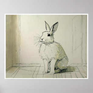 Dessin de lapin d'animal - Impression d'art