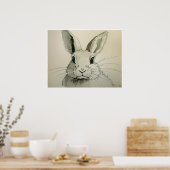 Dessin de lapin d'animal - Impression d'art (Cuisine)