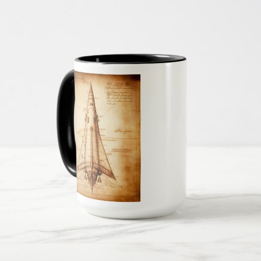 Dessin de Leonardo da Vinci de Rocket Coffee Mug (Devant gauche)